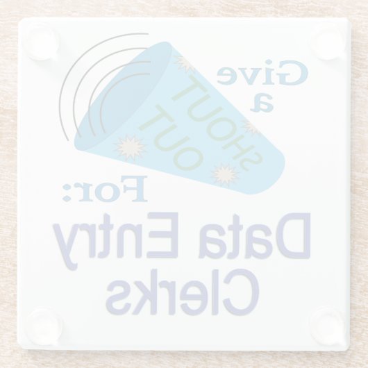 Ausrufen für Dateneingabekräfte Glasuntersetzer (Rückseite)