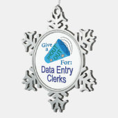 Ausrufen für Dateneingabekräfte Schneeflocken Zinn-Ornament (Rechts)