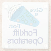 Ausrufen für Gabelstaplerbetreiber Glasuntersetzer (Rückseite)