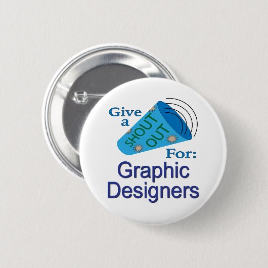 Ausrufen für Grafikdesigner Button (Vorne & Hinten)