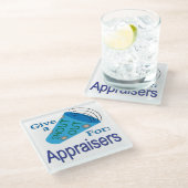 Ausrufen für Gutachter Glasuntersetzer (Schrägansicht)