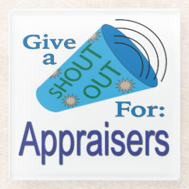 Ausrufen für Gutachter Glasuntersetzer