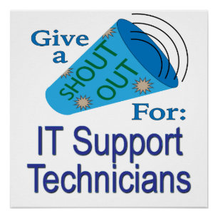 Ausrufen für IT-Support-Techniker Poster