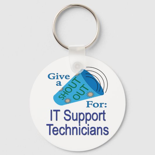 Ausrufen für IT-Support-Techniker Schlüsselanhänger (Vorderseite)