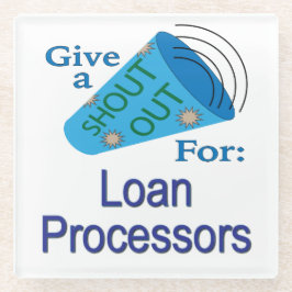 Ausrufen für Kreditprozessoren Glasuntersetzer