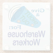 Ausrufen für Lagerarbeiter Glasuntersetzer (Rückseite)