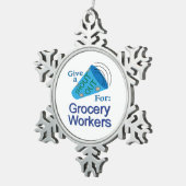 Ausrufen für Lebensmittelarbeiter Schneeflocken Zinn-Ornament (Rechts)