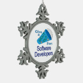 Ausrufen für Software-Entwickler Schneeflocken Zinn-Ornament (Links)