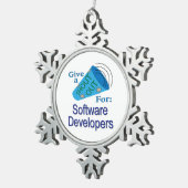 Ausrufen für Software-Entwickler Schneeflocken Zinn-Ornament (Rechts)