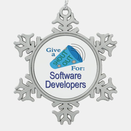 Ausrufen für Software-Entwickler Schneeflocken Zinn-Ornament (Vorderseite)