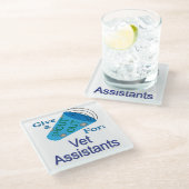 Ausrufen für Vet-Assistenten Glasuntersetzer (Schrägansicht)