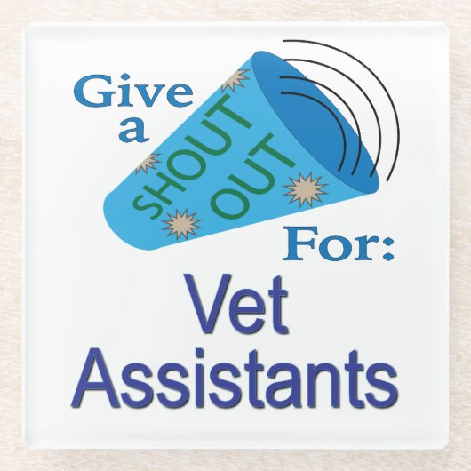 Ausrufen für Vet-Assistenten Glasuntersetzer (Vorderseite)