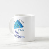 Ausrufen für Webentwickler Kaffeetasse (Vorderseite Links)