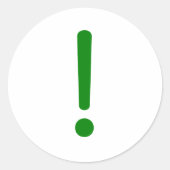 Ausrufezeichen! Gelbgrün rosa Runder Aufkleber (Vorderseite)