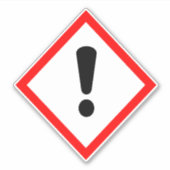Ausrufezeichen - GHS-Siegel Aufkleber (Vorderseite)
