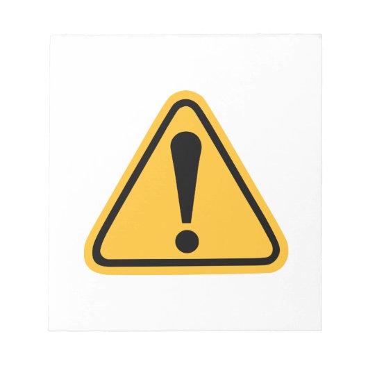 Ausrufezeichen Notizblock (Vorderseite)