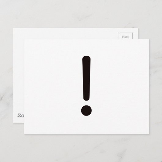 Ausrufezeichen! Schwarzes Rot Postkarte (Vorne/Hinten)