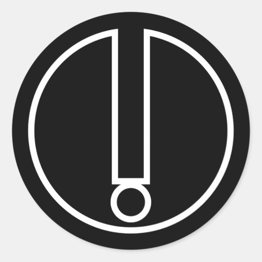 Ausrufezeichen Symbol im schwarzen Kreis Runder Aufkleber (Vorderseite)