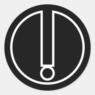 Ausrufezeichen Symbol im schwarzen Kreis Runder Aufkleber