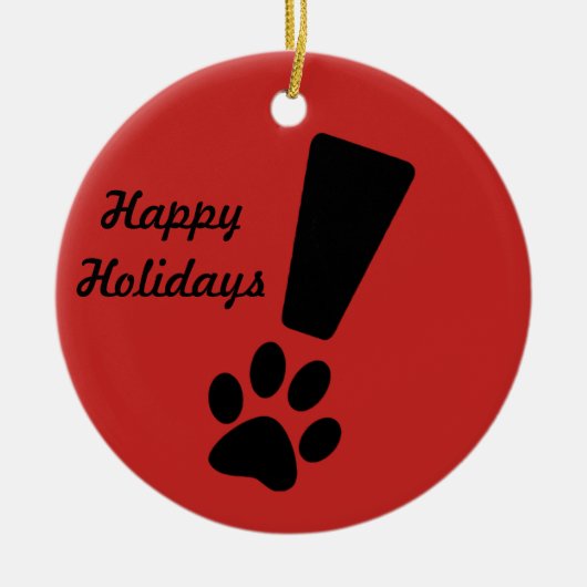 AUSRUFS-HUNDEtatze! Verzierung Keramik Ornament (Vorne)