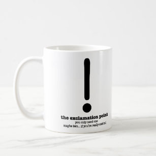 Ausrufs-Punkt-Grammatik-Tassen-lustige Kaffeetasse