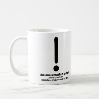 Ausrufs-Punkt-Grammatik-Tassen-lustige Kaffeetasse