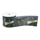 Ausrüstung Blau und Gold Abschluss Satinband (Spule)
