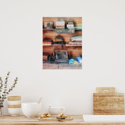 Ausrüstung und Nähmaschine Poster (Küche)