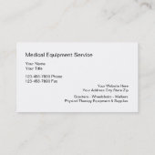 Ausrüstungs-Versorgungs-Visitenkarten Visitenkarte (Rückseite)