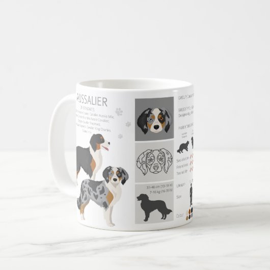 Aussalier-Hundemischung Kaffeetasse (Vorderseite Links)