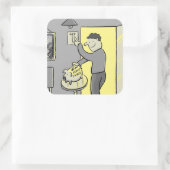 Ausschalten der Leuchten Gerettet Energiekoppel-Au Quadratischer Aufkleber (Tasche)