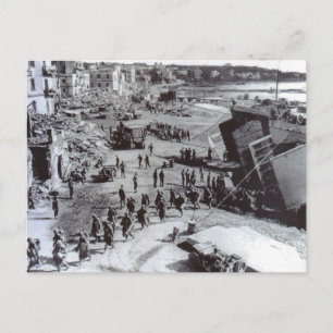 Ausschiffung der     Truppen des Weltkriegs, Anzio Postkarte