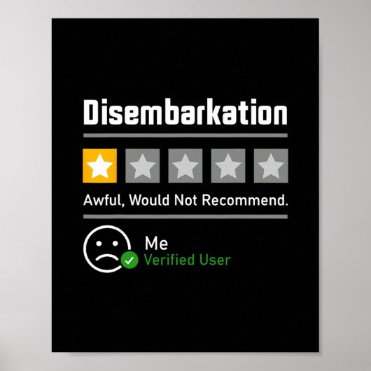 Ausschiffung Furchtbar Würde Nicht Empfehlen Männe Poster (Vorne)