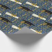 Ausschmückung Blau und Gold Abschluss Geschenkpapier (Ecke)