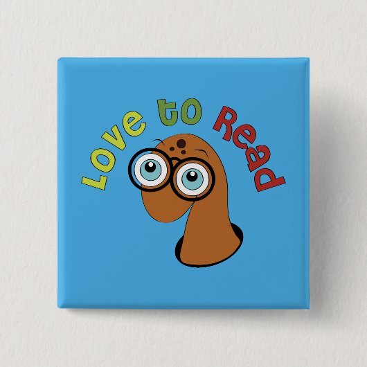 Ausschneiden der Liebe zum Lesen von Leseworten Button (Vorderseite)