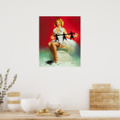 Ausschneiden des Buttons nach oben Poster (Küche)