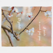 Ausschneiden japanischer Aprikosenblüten Fleecedecke (Vorderseite (Horizontal))