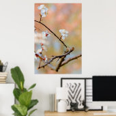 Ausschneiden japanischer Aprikosenblüten Poster (Heimbüro)