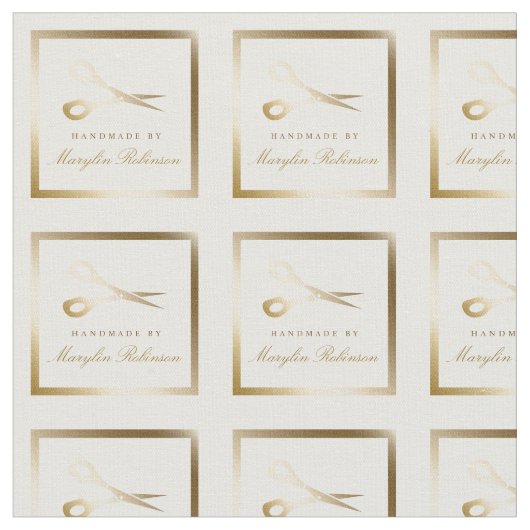 Ausschneiden und Nähen | Weißscheren und Goldscher Stoff (Nahaufnahme)