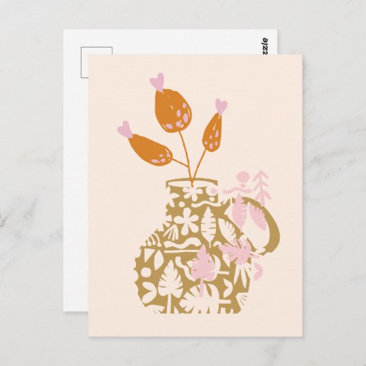 Ausschneiden von Blätter #Illustration #digitalart Postkarte (Vorne/Hinten)