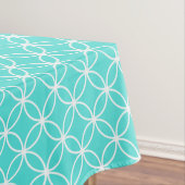 Ausschneiden Weiße Kreise auf der aquamarinen Seab Tischdecke (Beispiel)