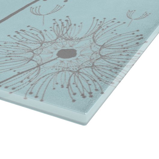 Ausschnitbrett Aqua-Löwenzahn-Blumen Schneidebrett (Ecke)