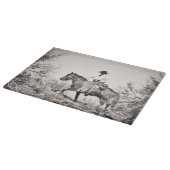 Ausschnitt-Brett-GlasWestern-Cowboy Schneidebrett (Ecke)