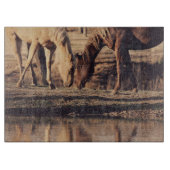 Ausschnitt-Brett-GlasWestern-Pferd Schneidebrett (Vorderseite)