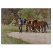 Ausschnitt-Brett-GlasWestern-Pferd Schneidebrett (Vorderseite)