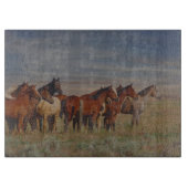 Ausschnitt-Brett-GlasWestern-Pferd Schneidebrett (Vorderseite)