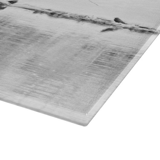 Ausschnitt-Brett-GlasWestern-Winter-Baum-Fluss Schneidebrett (Ecke)