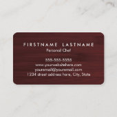 Ausschnitt-Brett-persönliche Visitenkarte (Rückseite)