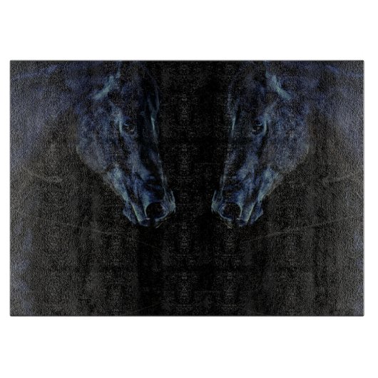 Ausschnitt-Brett-Retro Western-Glaspferd Schneidebrett (Vorderseite)