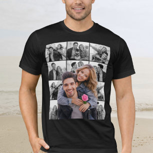 Ausschnitt-Foto-Collage für Paare T-Shirt